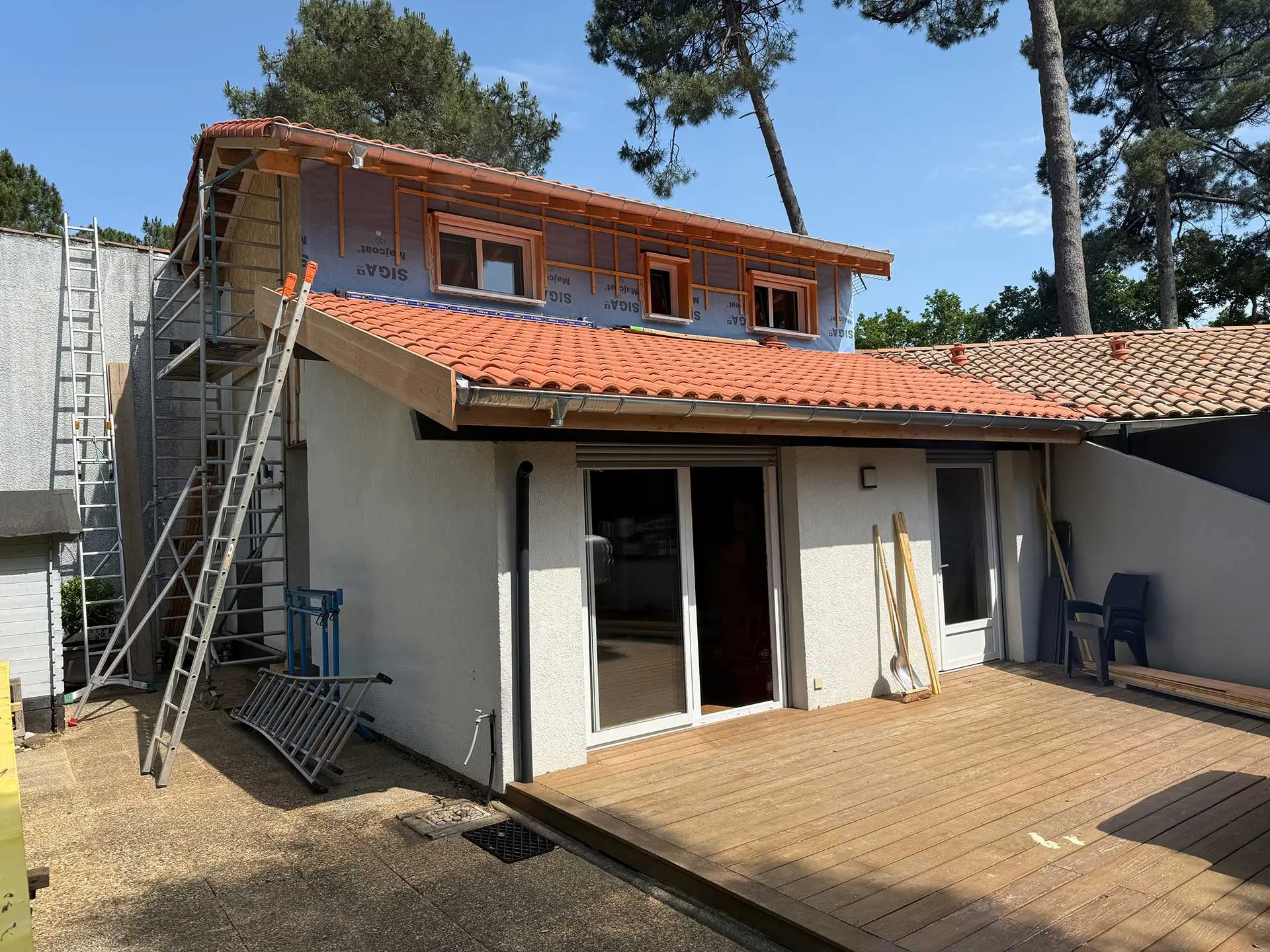 Réalisation 2025 : surélévation d’une villa à Seignosse